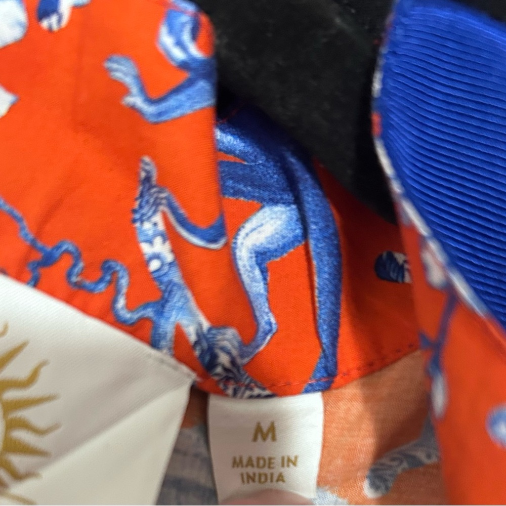 NicoBlu Vibrant Orange & Blue Printed Tunic Top - Picture 3 of 6